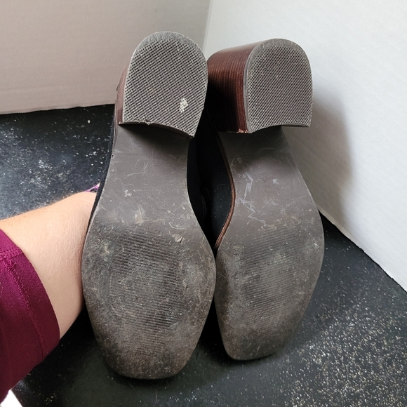 Shellys London Greenford Black Suede Heeled Loafers - Picture 7 of 8